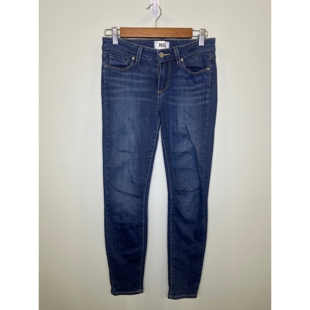 PAIGE Verdugo Ankle Skinny Jeans Size 27 Dark Wash Stretch Denim Mid Rise EUC